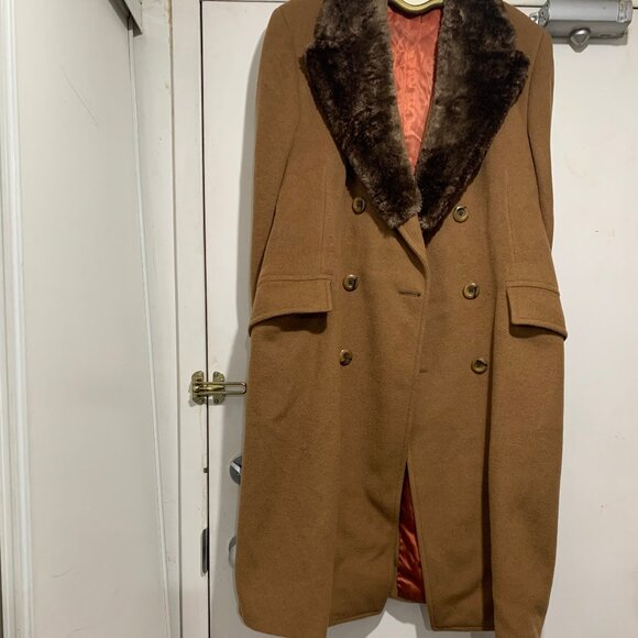 VINTAGE STOLLERY'S WOOL DOUBLE BREAST TRENCH COATS SIZE L - Picture 8 of 15